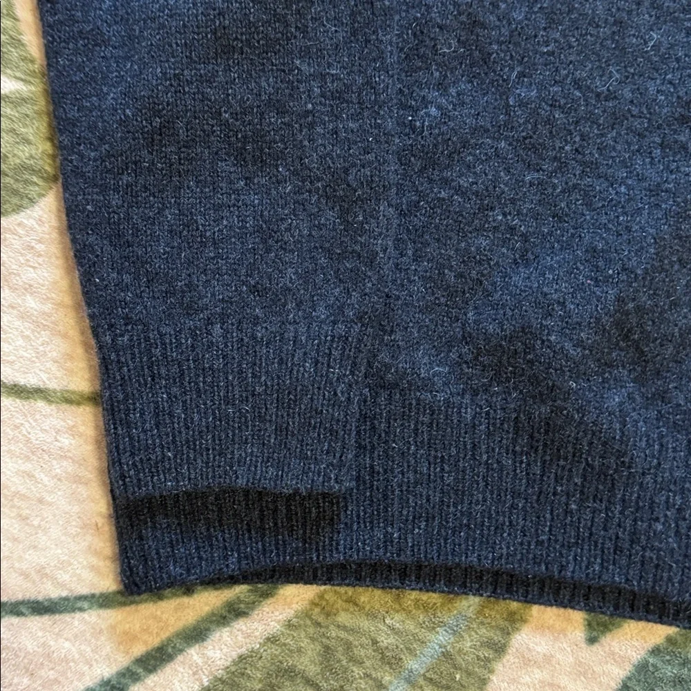 Enzo Mantovani Mens Chunky Henley Sweater Size Large Blue 100% Wool - Picture 3 of 7